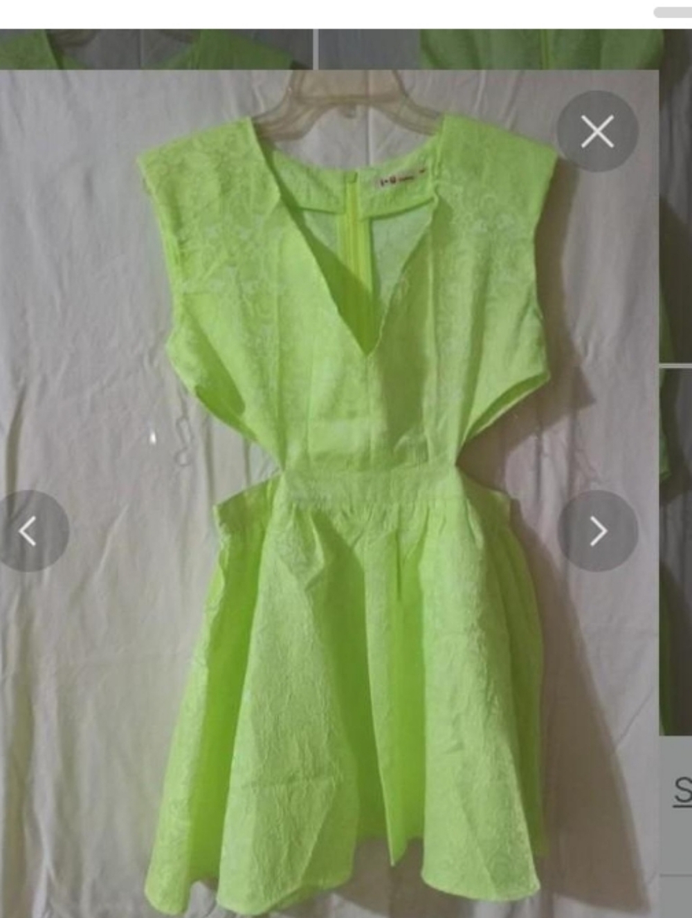 Neon Lime Textured Fit-and-Flare Dress